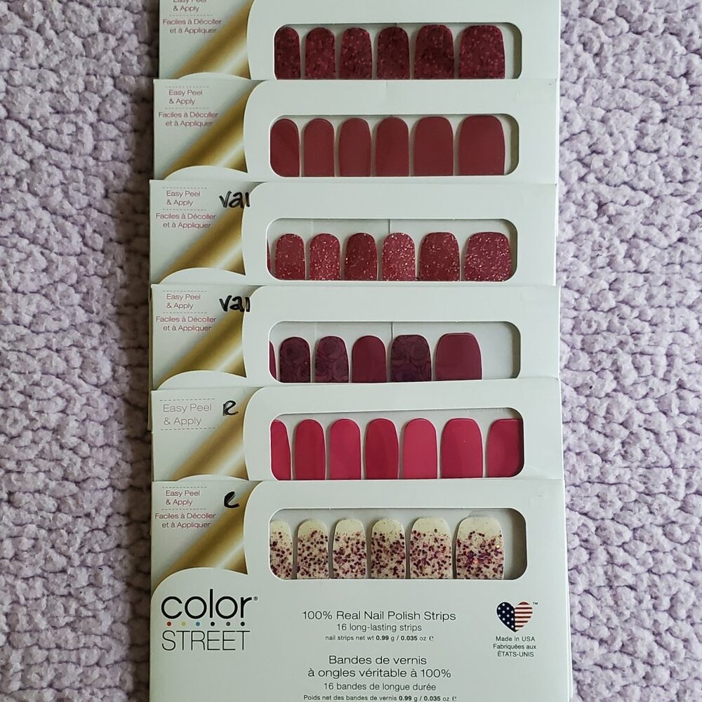 Valentine’s Reds & Roses Bundle: (x5 Sets) Nail Polish Strips